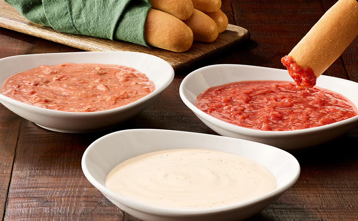 Olive Garden Menu With Prices 2025 62 Dipping Sauces Includes Breadsticks (V)