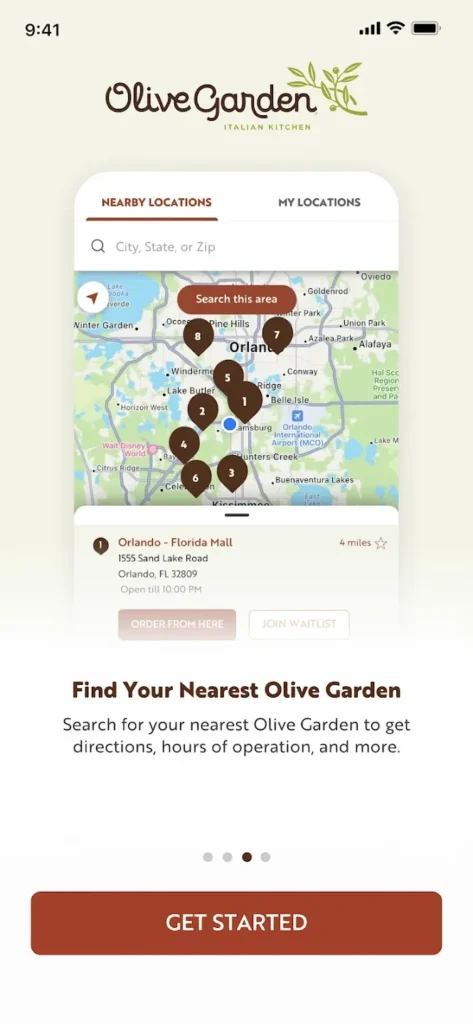 Olive Garden APP 4 Order Pickup and Delivery Through the App